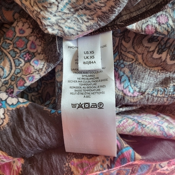 New Free People Poolside Printed Boyfriend Button Down Shirt Vintage Combo Gray - Picture 11 of 13